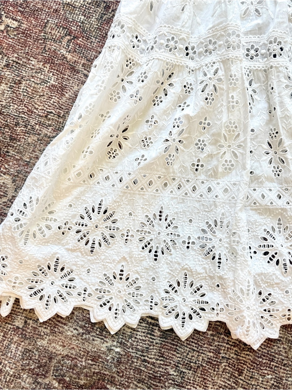 NWT Temptations Positano White Eyelet Maxi Dress Medium Resortwear Designer - Picture 2 of 7